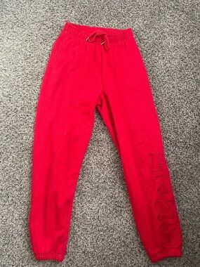 PINK Victoria's Secret Red Sparkle Waistband Sweatpants
